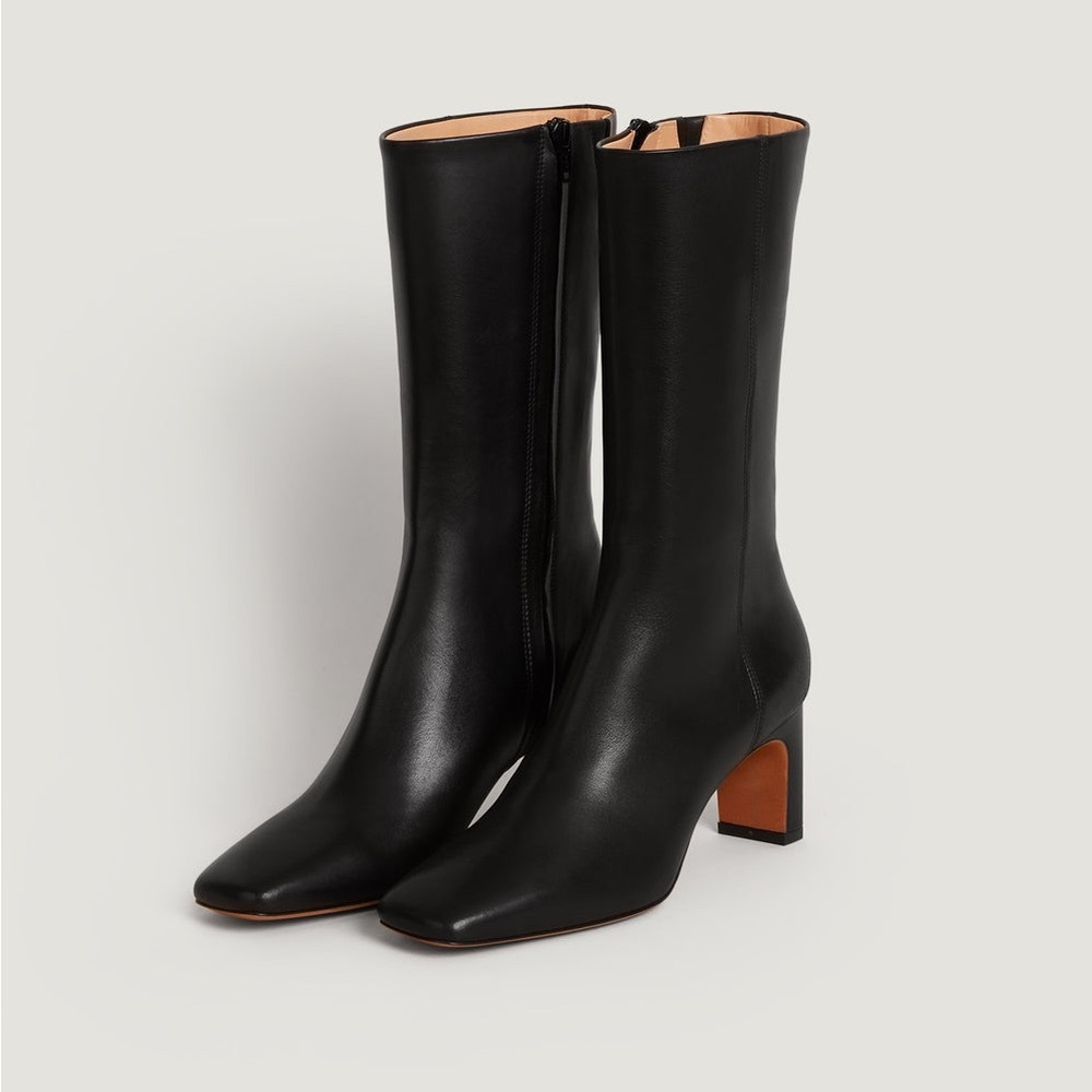 Once used ROUJE Paris Black Elsa Calf Boots